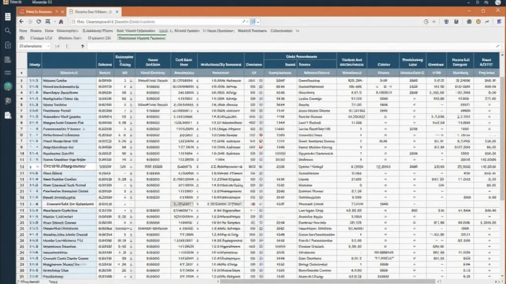 A close-up view of a digital spreadsheet cataloging a collection of vintage fishing reels.