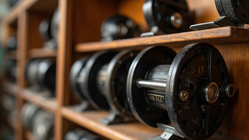 Collection of vintage fishing reels with a Hardy left-hand reel