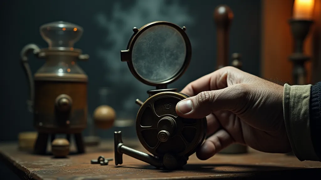 Close-up of reel examination