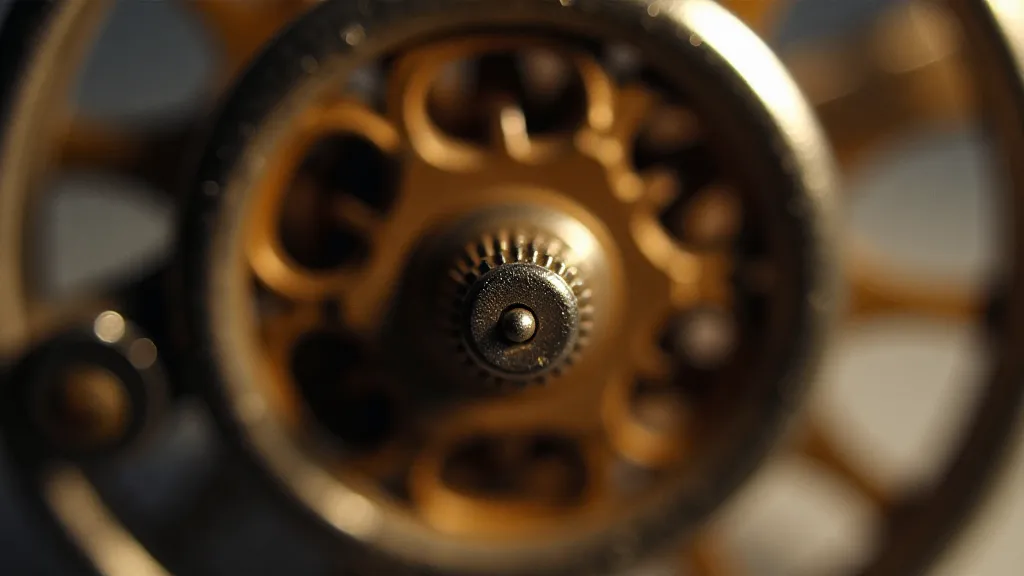 Close-up of Vintage Reel Mechanism