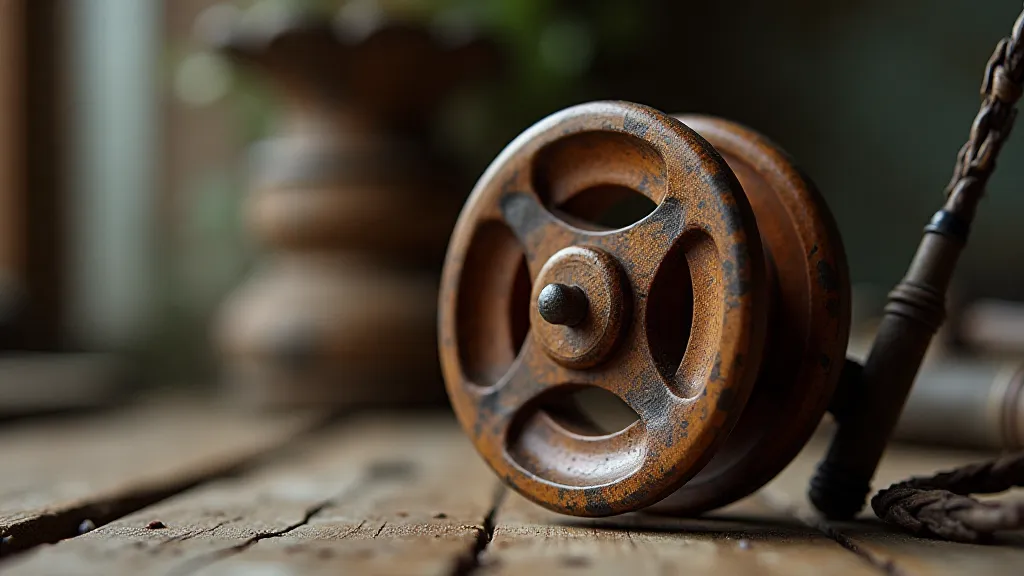 Vintage Wooden Fishing Reel